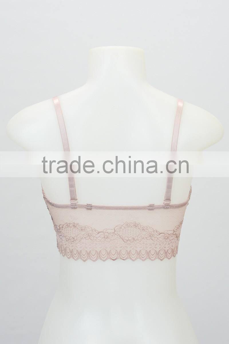 90% Viscose Deep Red Sheer Lace Cami Bra Sale