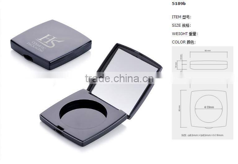 Cosmetic Empty Square Compact Powder Packaging With Mirror