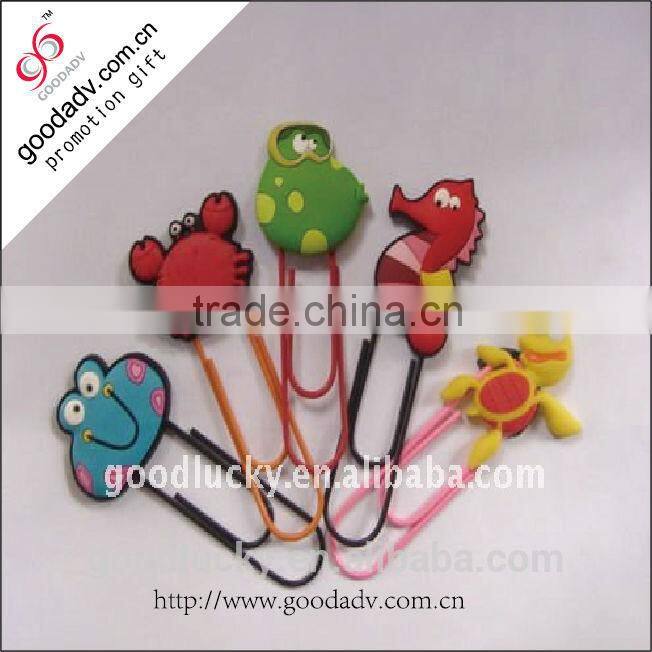 Soft pvc paper clips / cute animal shape soft pvc paper clips
