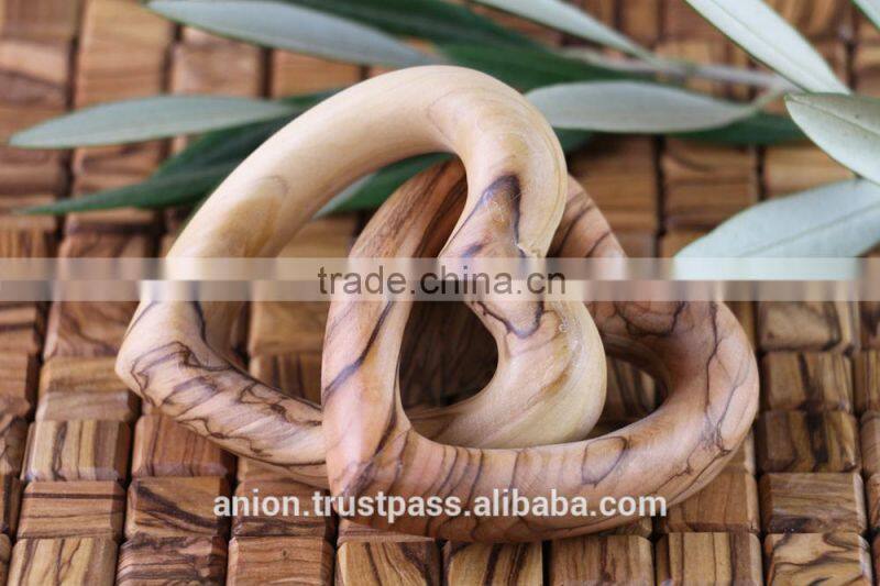 Olive Wood Carved Wedding Hearts
