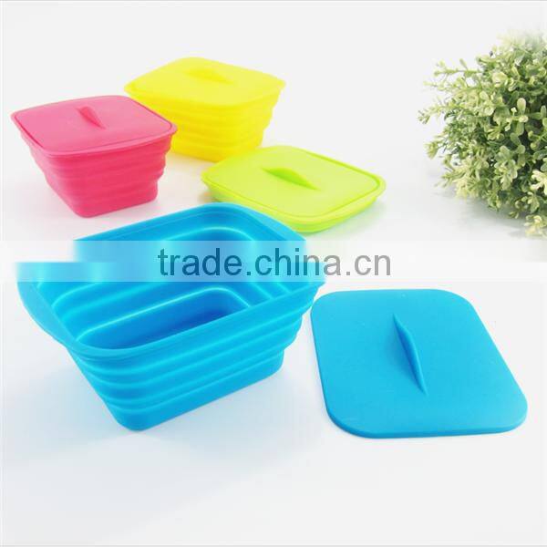 Practical collapsible silicone lunch box