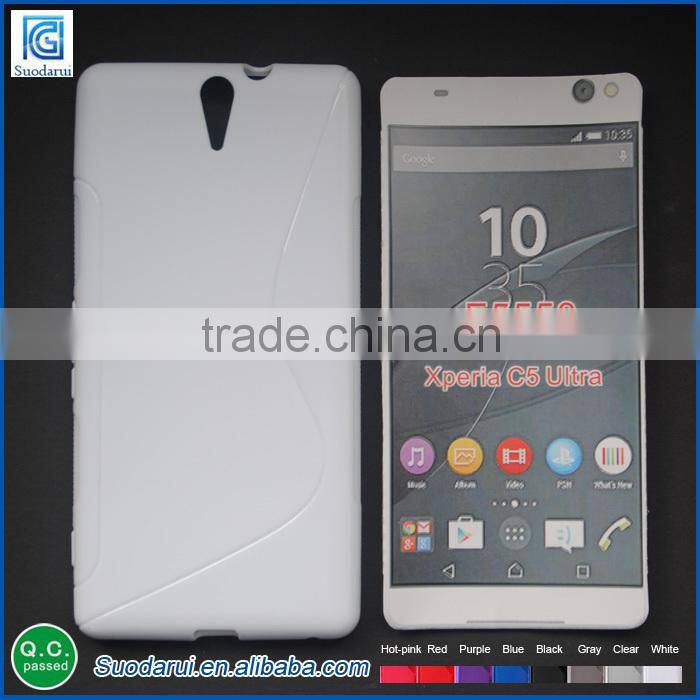 Silicon Soft Gel Case TPU Case For Sony Xperia c5 ultra S-line Phone Cover Case