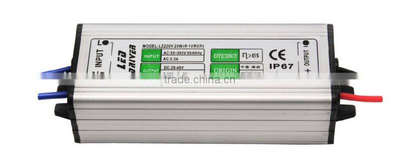 Constant current led driver 20W 600mA IP67 waterproof ac/dc power supply