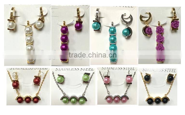 New Arrival wholesale stainless steel cubic zirconia jewelry set