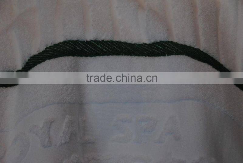 5 star Luxury Hotel Satin Border Hand Towels Yarn Dyed