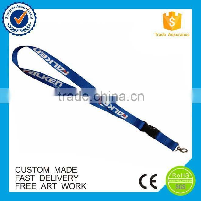Hot sale logo printed custom polyester lanyard with metal hook