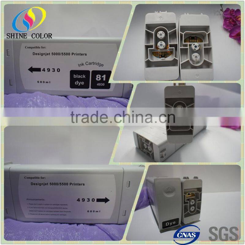 NEW 6 color 680ML HP81 compatible ink cartridge for HP DJ 5000 5500