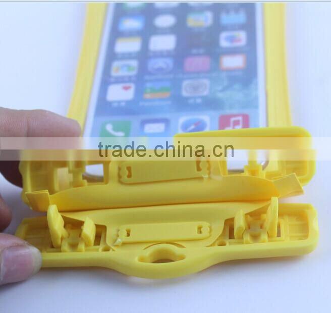 Eco-friendly 0.30mm PVC Waterproof Case with Handholder for iPhone 6, compatible I5/5S/5C/I4/4S