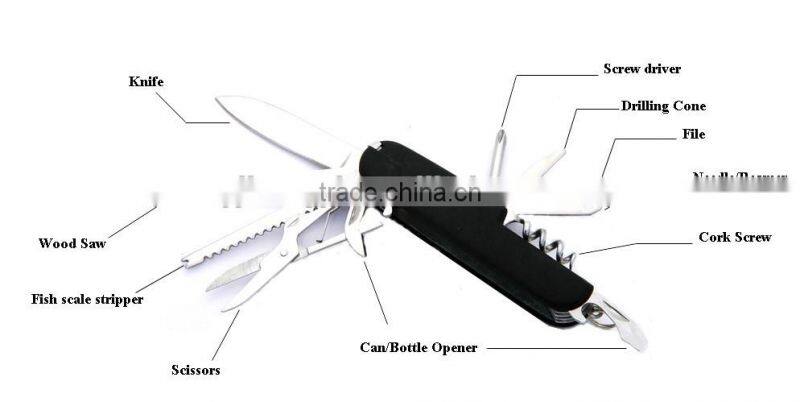 wholesale swiss knife with black handle