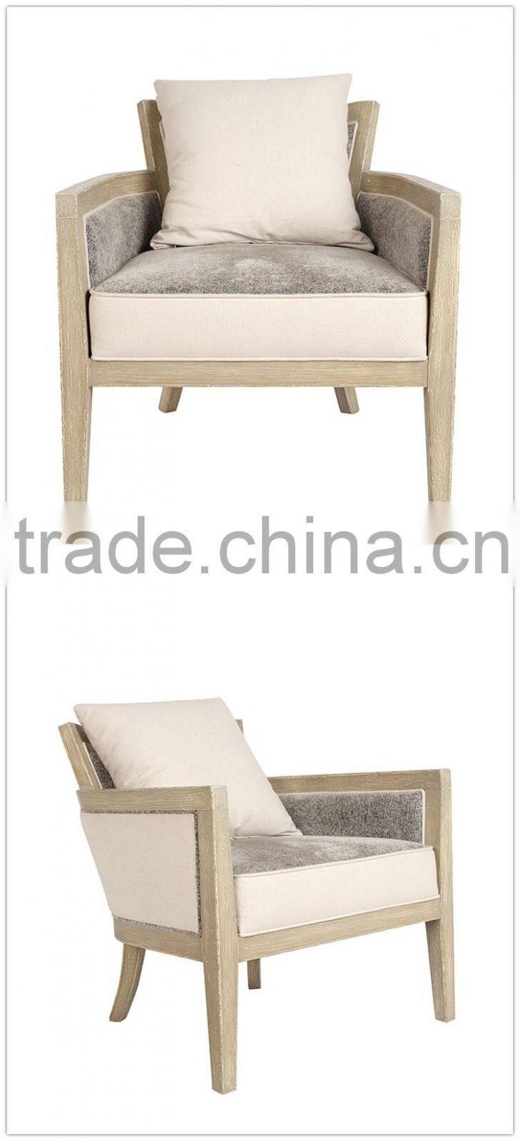 New classical European American leather sofa chair furniture/ vintage antique finish living room sofa/fabric rattan chair