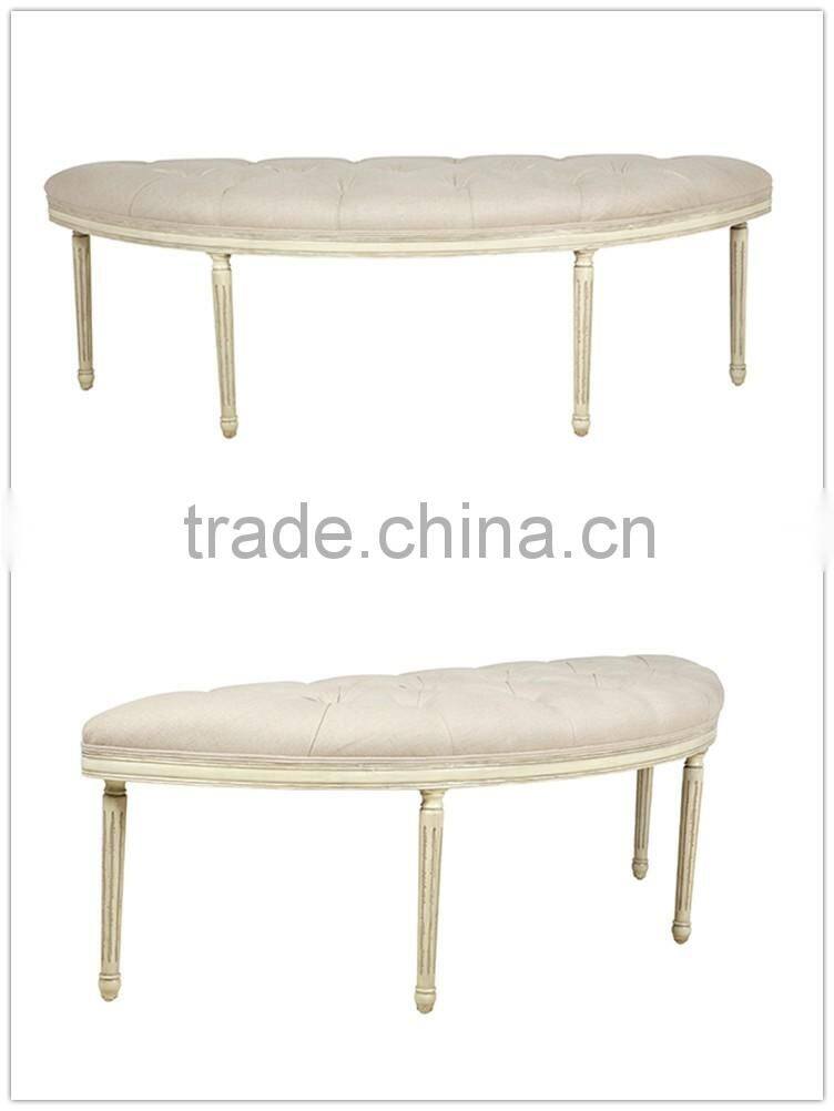 Moon American rustic solid wood furniture ottoman