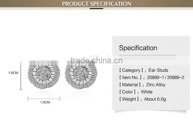 OUXI New designs wholesale small gold earrings made with AAA zircon