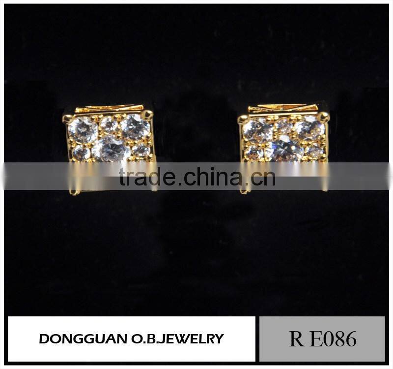 18k Gold Plated Austrian Crystal Dangle Double Pearl Earrings