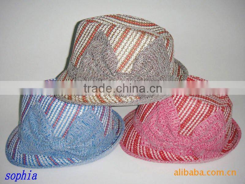 2012fashion straw fedora hat.straw hat with band