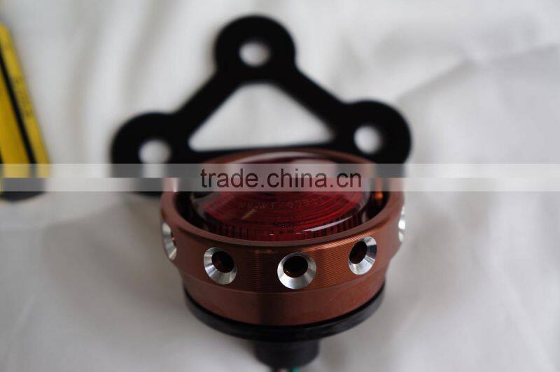 MOTORCYC ROUND "STOP" LED TAIL LIGHT & BRACKET 12v VINTAGE LUCAS STYLE for HARLEY BOBBER CAFE