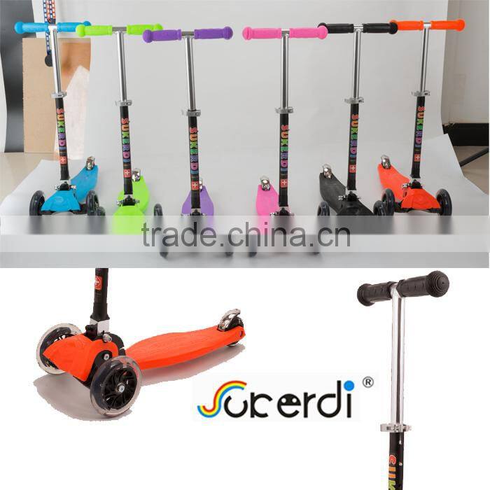 2015 new CE EN71 mini maxi folding 120/80mm 3 PU wheel children scooter