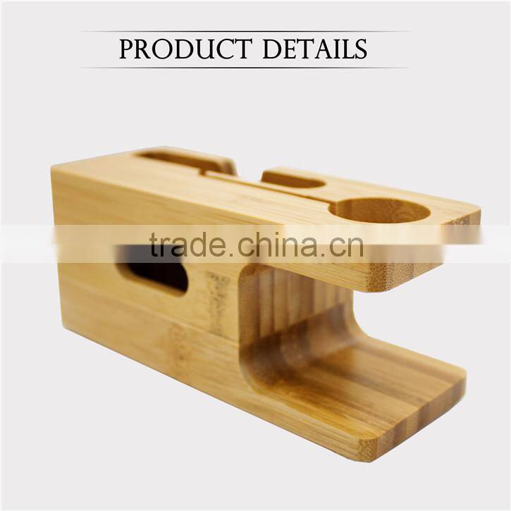 Natural Wood Stand Base popular portable charger wooden stand for IPhone for Apple Watch Stand