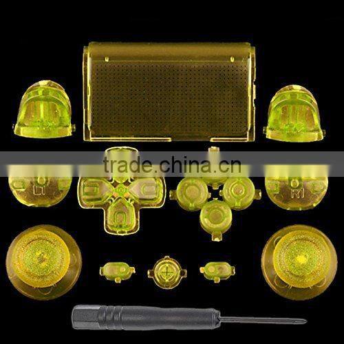 New crystal Full set button kits for PS4 controller For PlayStation 4 full crystal Button kits