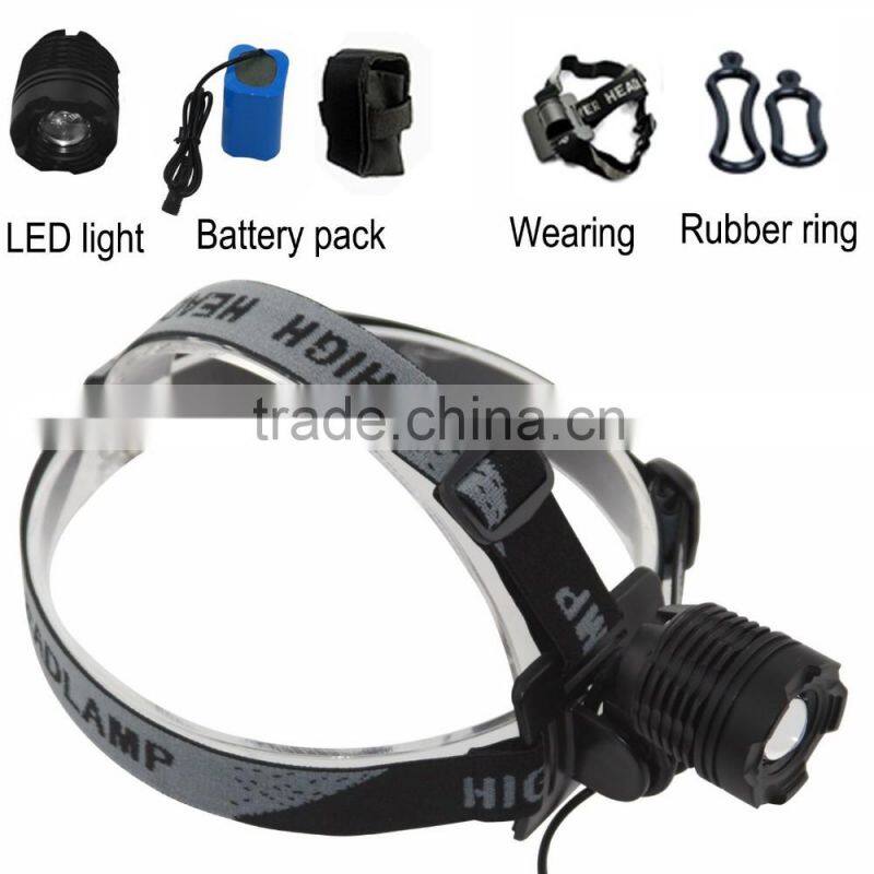 2000 lumen T6 Zoom Bicycle Light Rotation Focus Bicycle Front Lamp Rechargeable LED Headlamp Cycling Headlight Flashlight