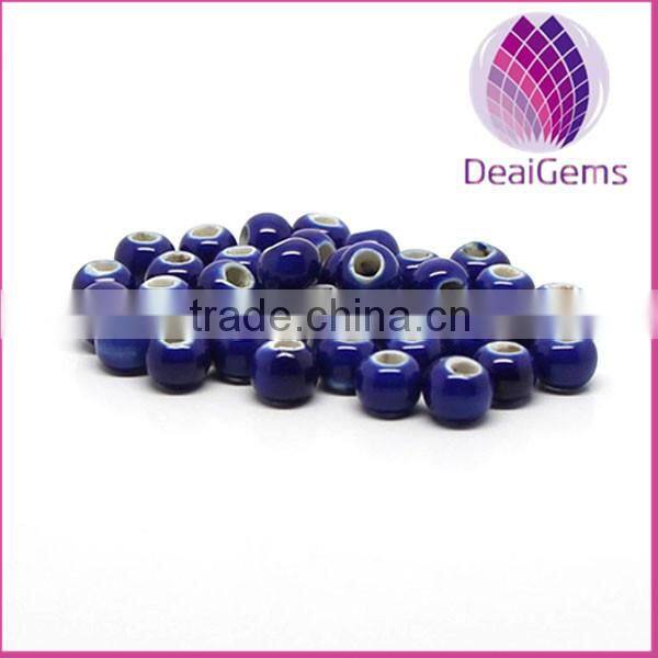 Hand-woven loose beads yellow round ceramic beads for sale