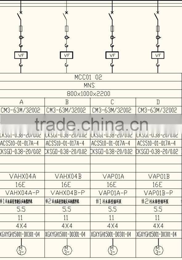 MNS 3/3.3kV/4.16kV/6/6.6kV/10/11kV Variable Frequency Drive VFD Cabinet