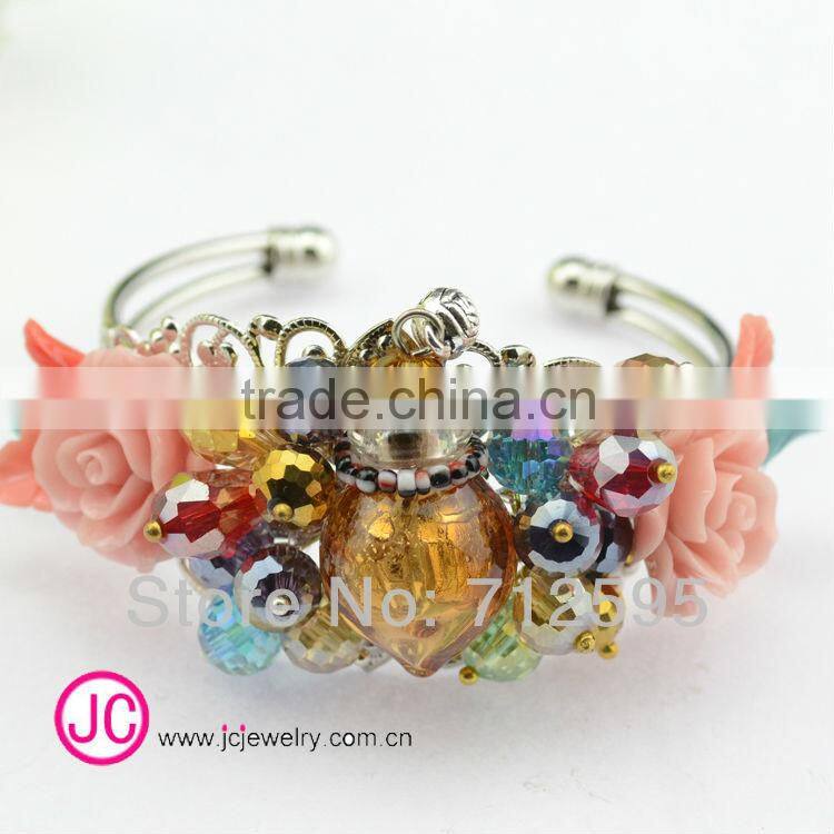 fashion new trends Austrian crystals bracelet glass Aromatherapy bottle bracelet USA jewelery fits padora charms