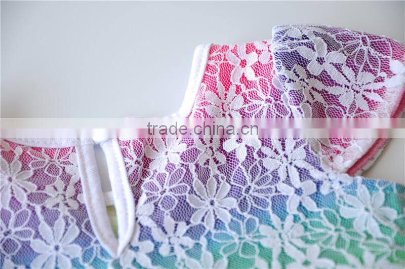 New arrival lace cotton dress colorful girls dress