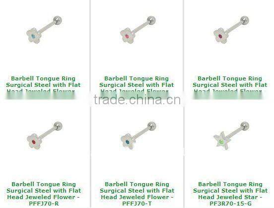 Straight Barbell Tongue Ring Surgical Steel with Light Blue UV Acrylic Dice Body Jewelry Piercing