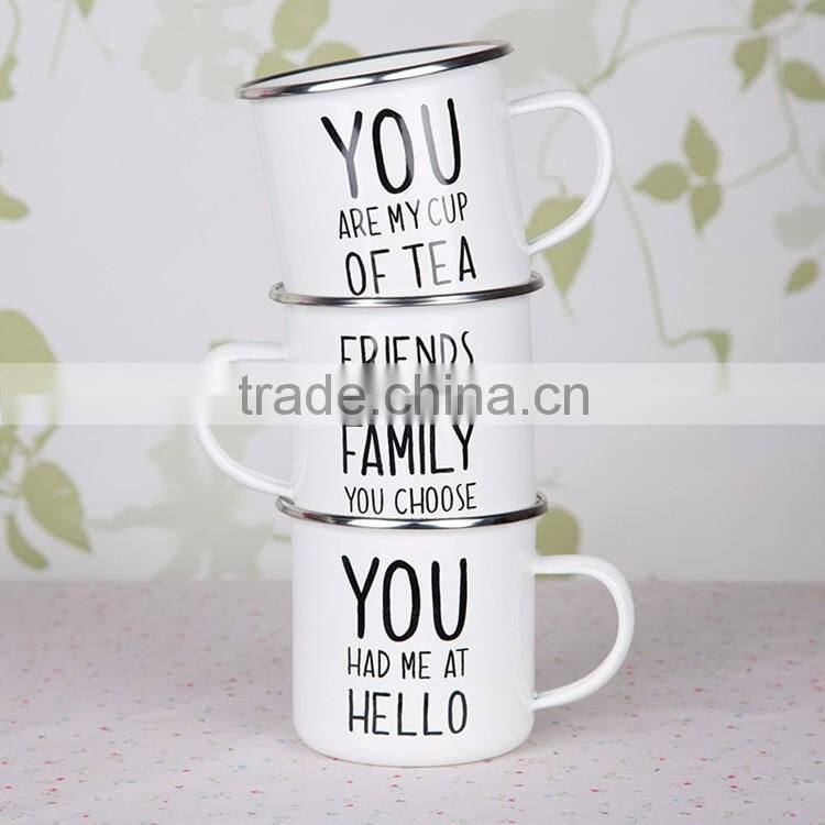 Stocked,Eco-Friendly Feature enamel metal cup custom private label mountain enamel coffee mugs