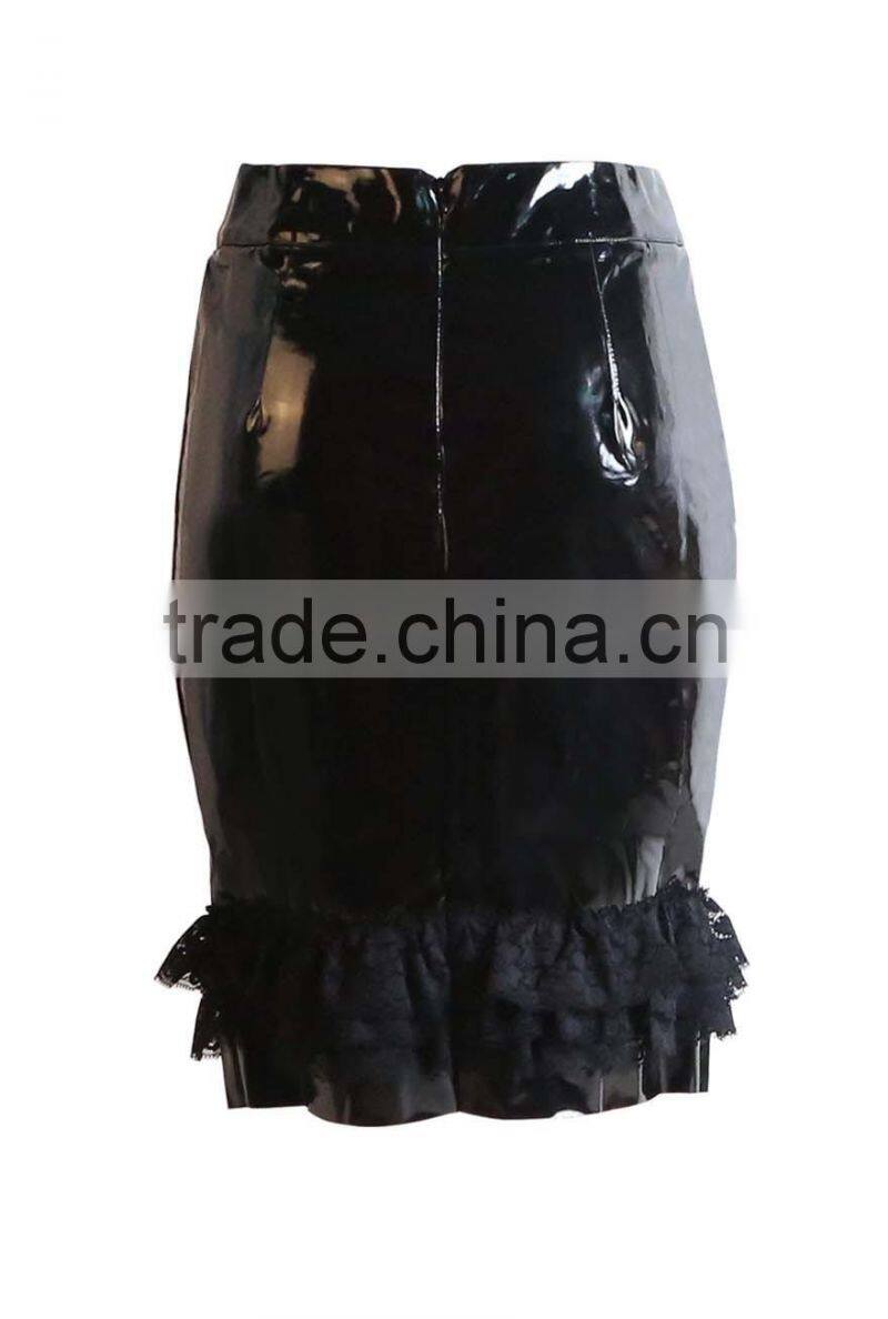 Newest style pvc dress sexy leather catsuit for women
