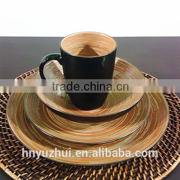 Hand made crackle dinner set north america new product factory direct