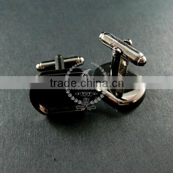 13x18mm setting size steam punk watch movement gun black DIY base tray French cufflink supplies cuff link findings 1500031