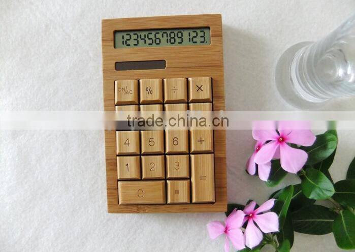 Manufacturer Promotional with cheap price Bamboo Calculator and pen for student/businese/school/pregnancy