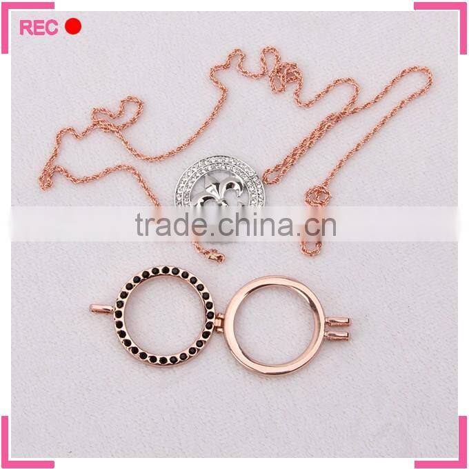 Imitation Gold necklace imitation jewelry with round pendant, imitation gold necklace for women