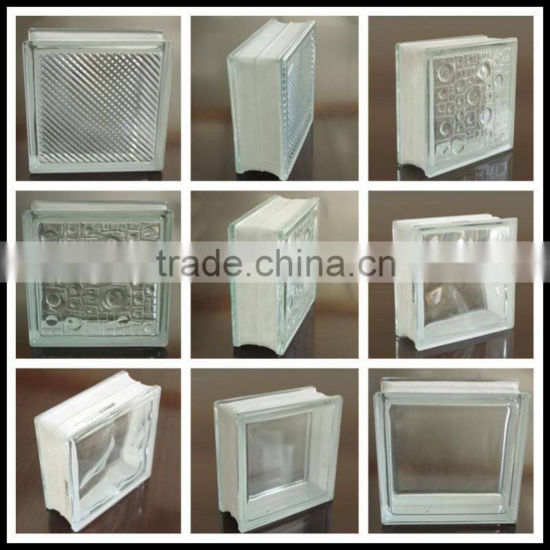 china supplier acid frosted side color glass block