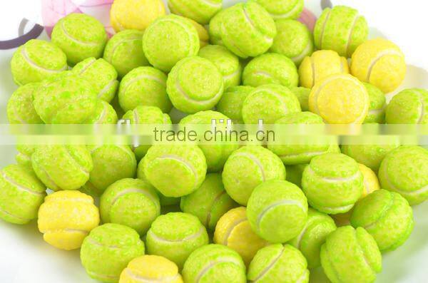 Tennis ball Shape Fruity Flavour Chewing Bubbble Gum with Hollow Centre