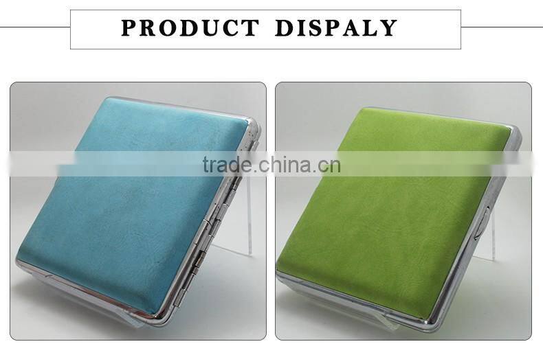 Leather decorative pattern metal cigarette case