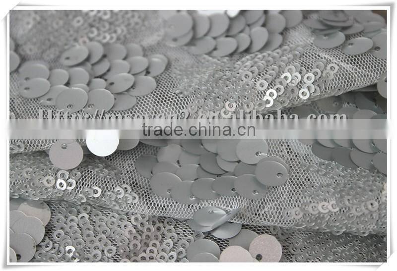 Latest Wholesale gray sequin fabric india/100 polyester glitter sequin fabric