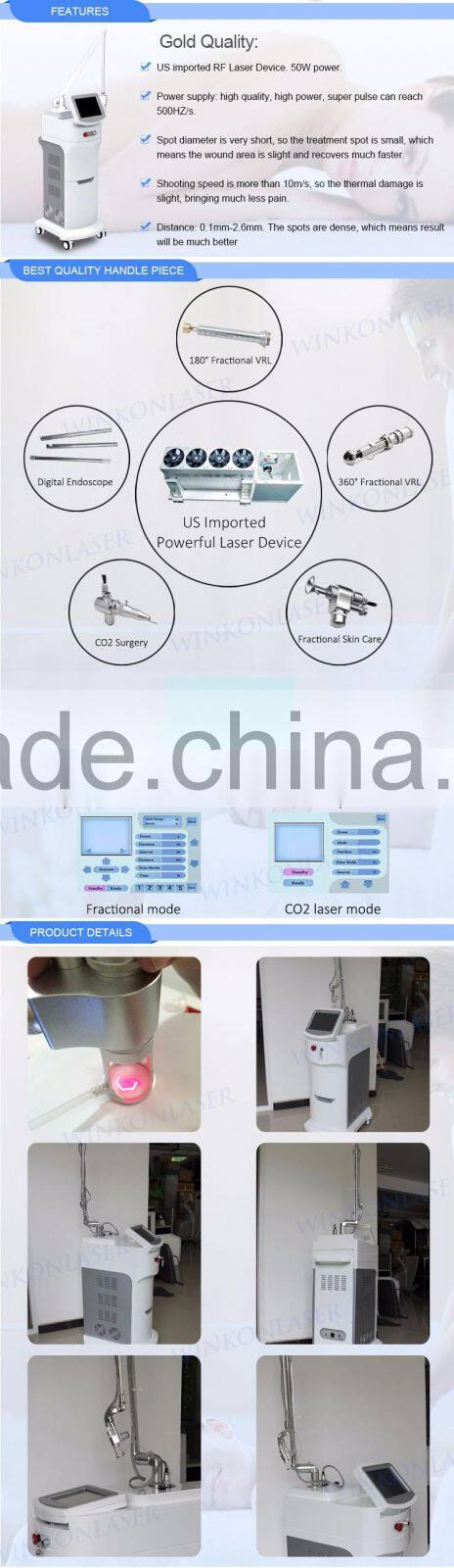 OE FDA approved 30W Generator Vaginal Tightening machine with imported CO2 laser tube