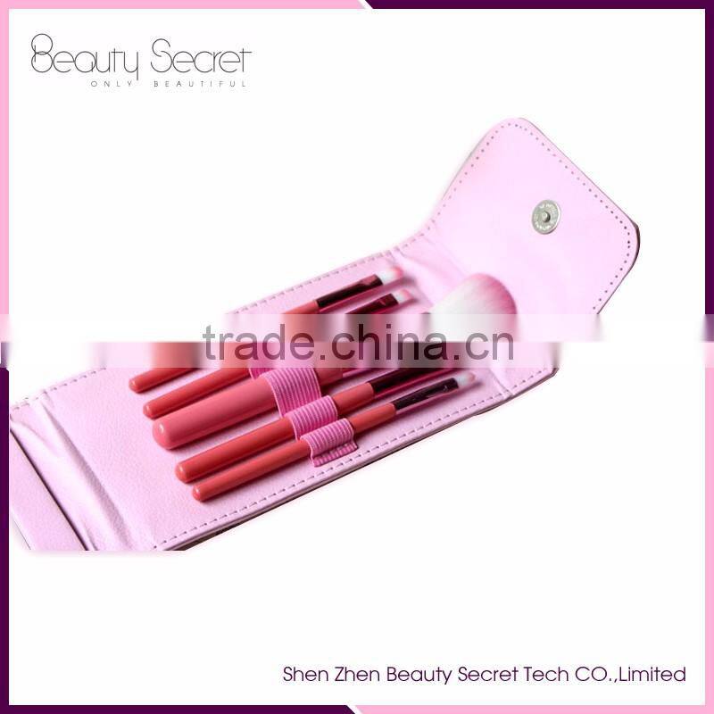 wholesale High Quality professional 5 piece makeup brush set With Sack Bag