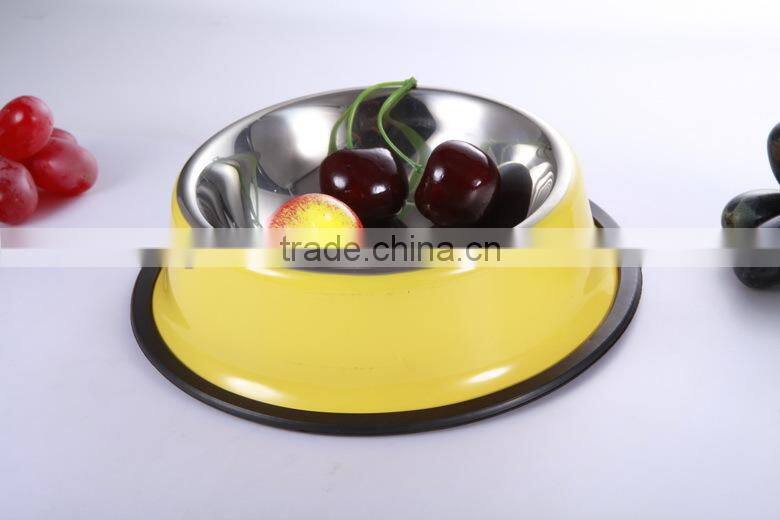 2016 New fashionable Steel stainless dog/cat bowl healthy pet bowl, colored bowl