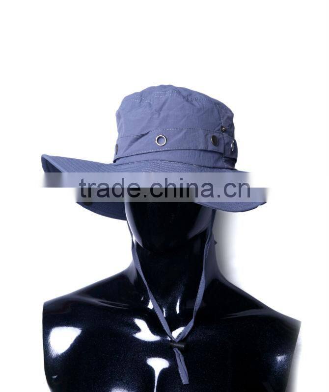 New design workable price blue large rims bush hat hunting hat bucket hat