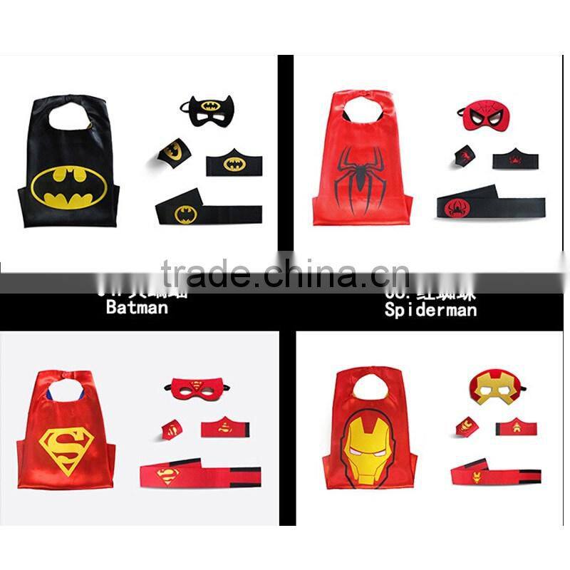 Quality Customized Luminous Logo Printing Glowing in Dark Superhero capes and mask
