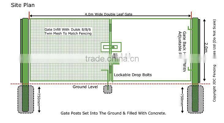 Twin wire mesh fencing with Mesh size 200mm x 50mm