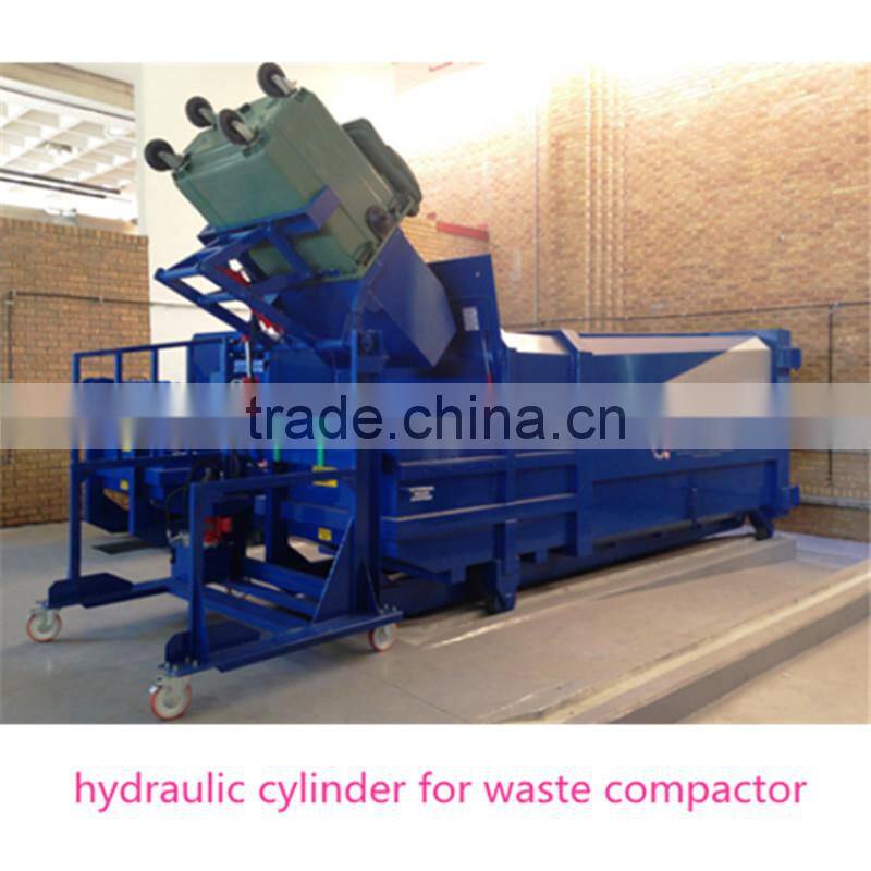hydraulic cylinder for waste compactor container