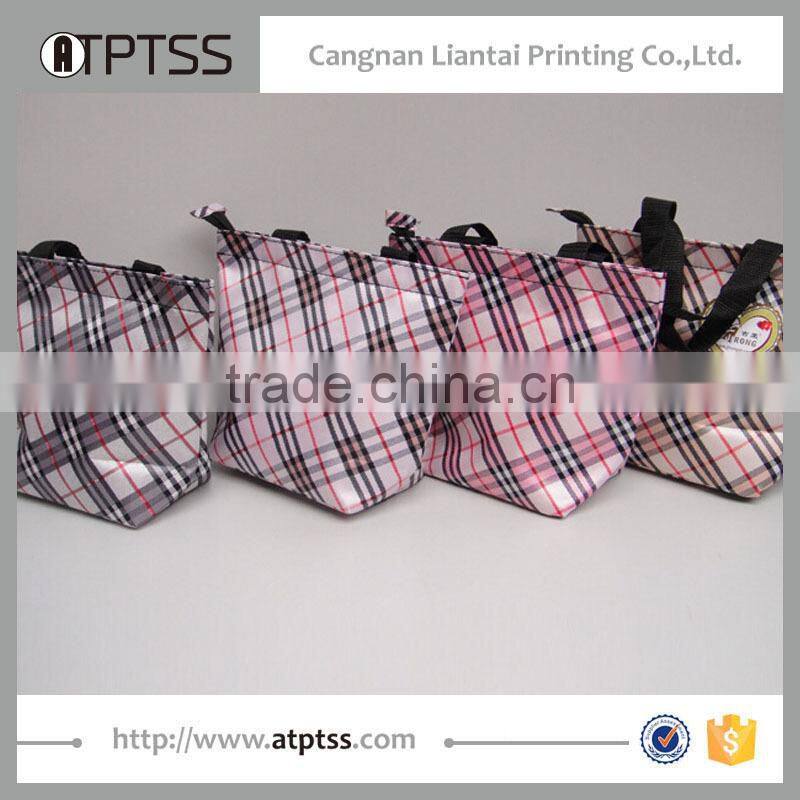 Cheap Customize Popular PVC satin printed tote bag