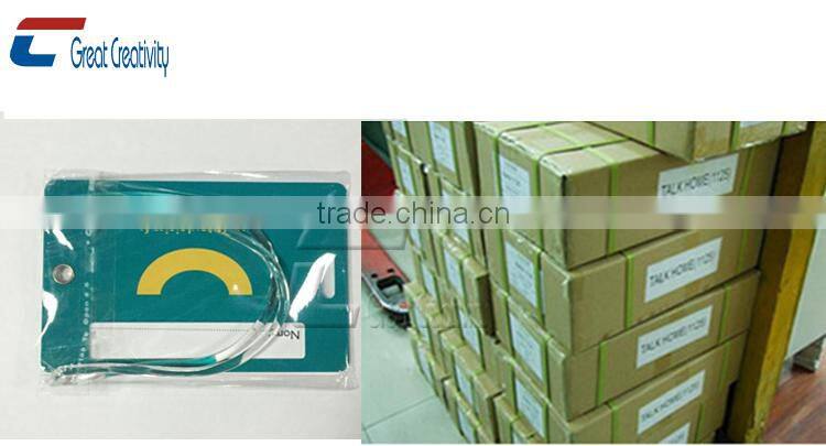 wholesale free designs plastic printed pocketed luggage tags for business cards