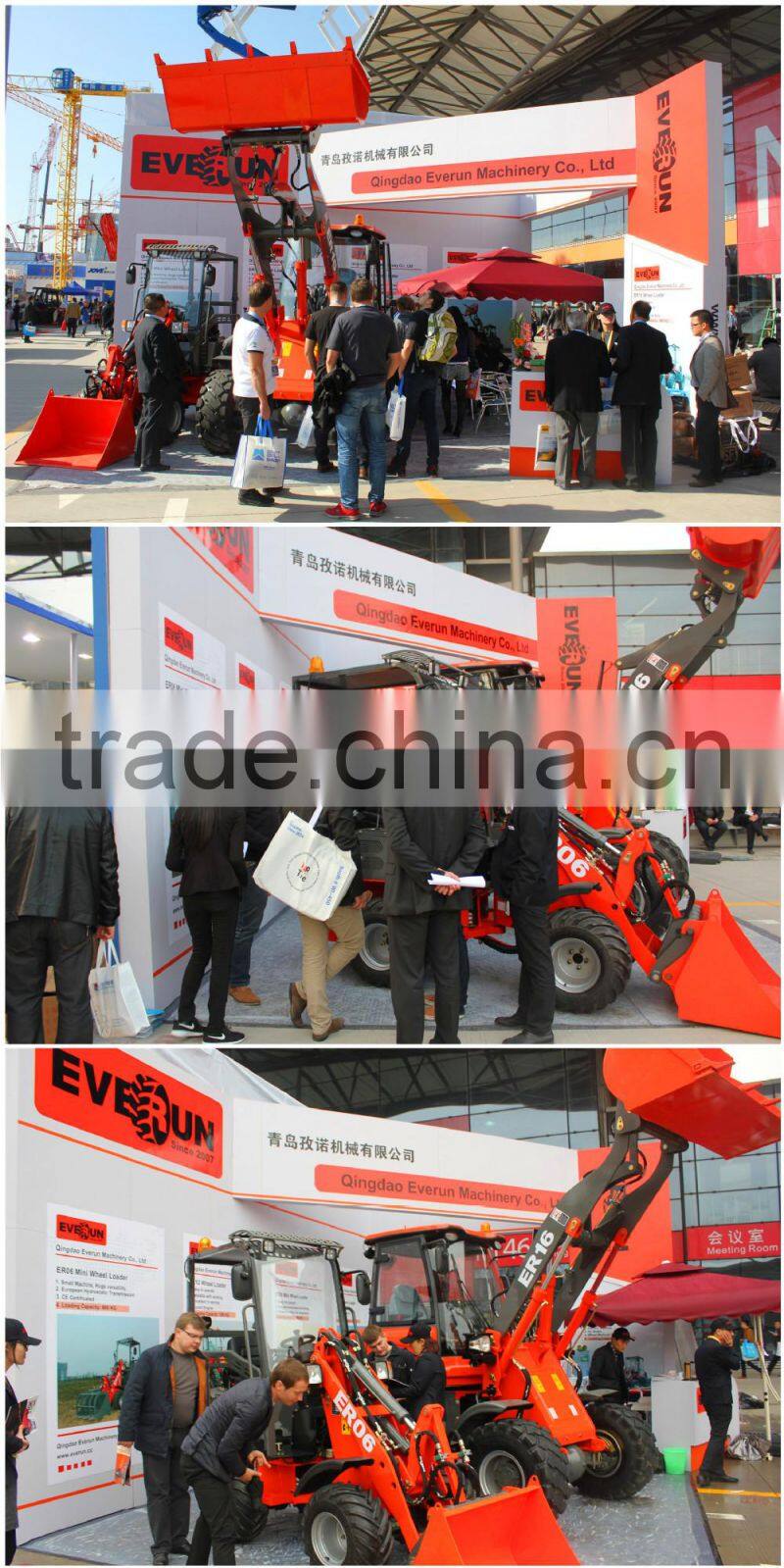 Everun Telescopic Wheel Loader ER1500 with Pallet Forks,Snow bucket