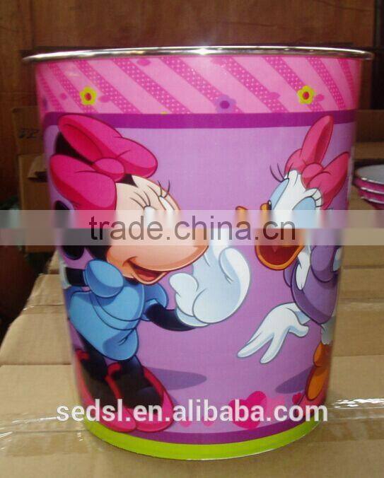 hot sale cartoon Home use plastic rubbish bin