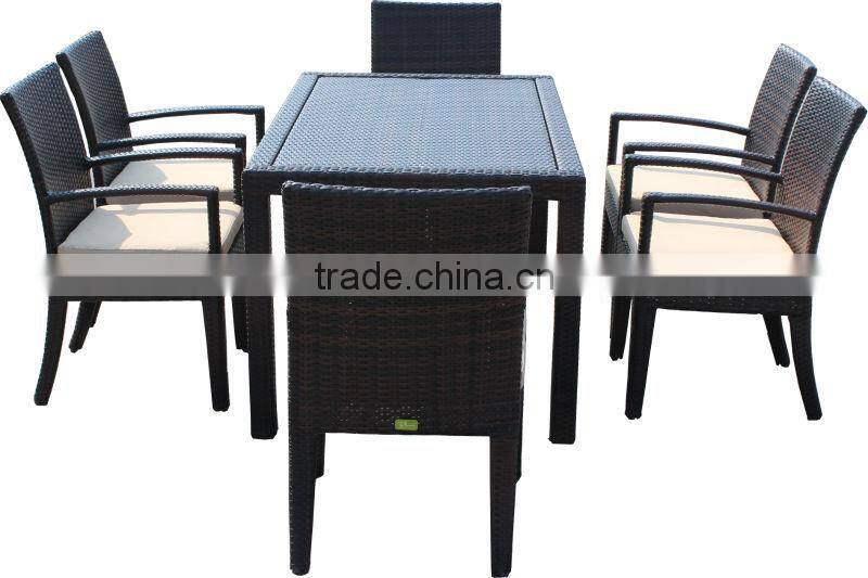 mexican outdoor wicker dining set unique weaving design with glass 2107+2107C